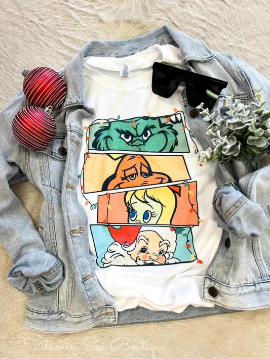 Vintage Christmas Movie Characters Tee