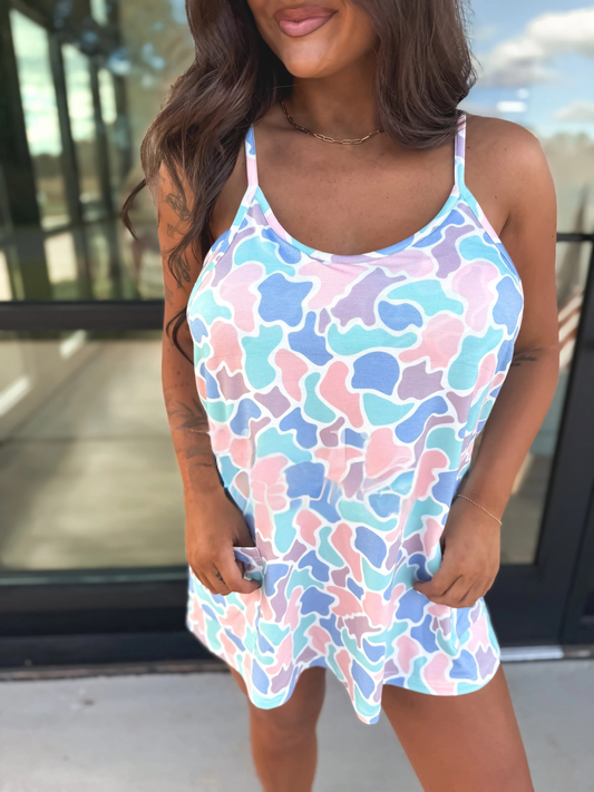 PREORDER Pastel Camo Tank Dress