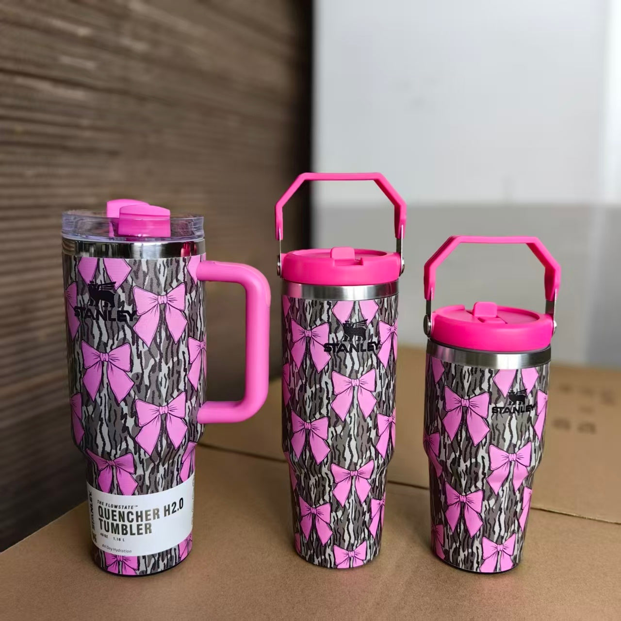 Pink Camo Bows Tumblers