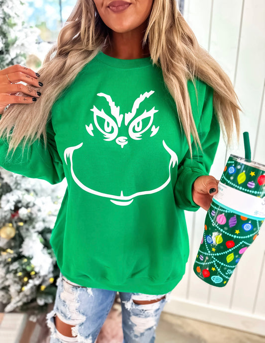 Grinch Face Sweatshirt