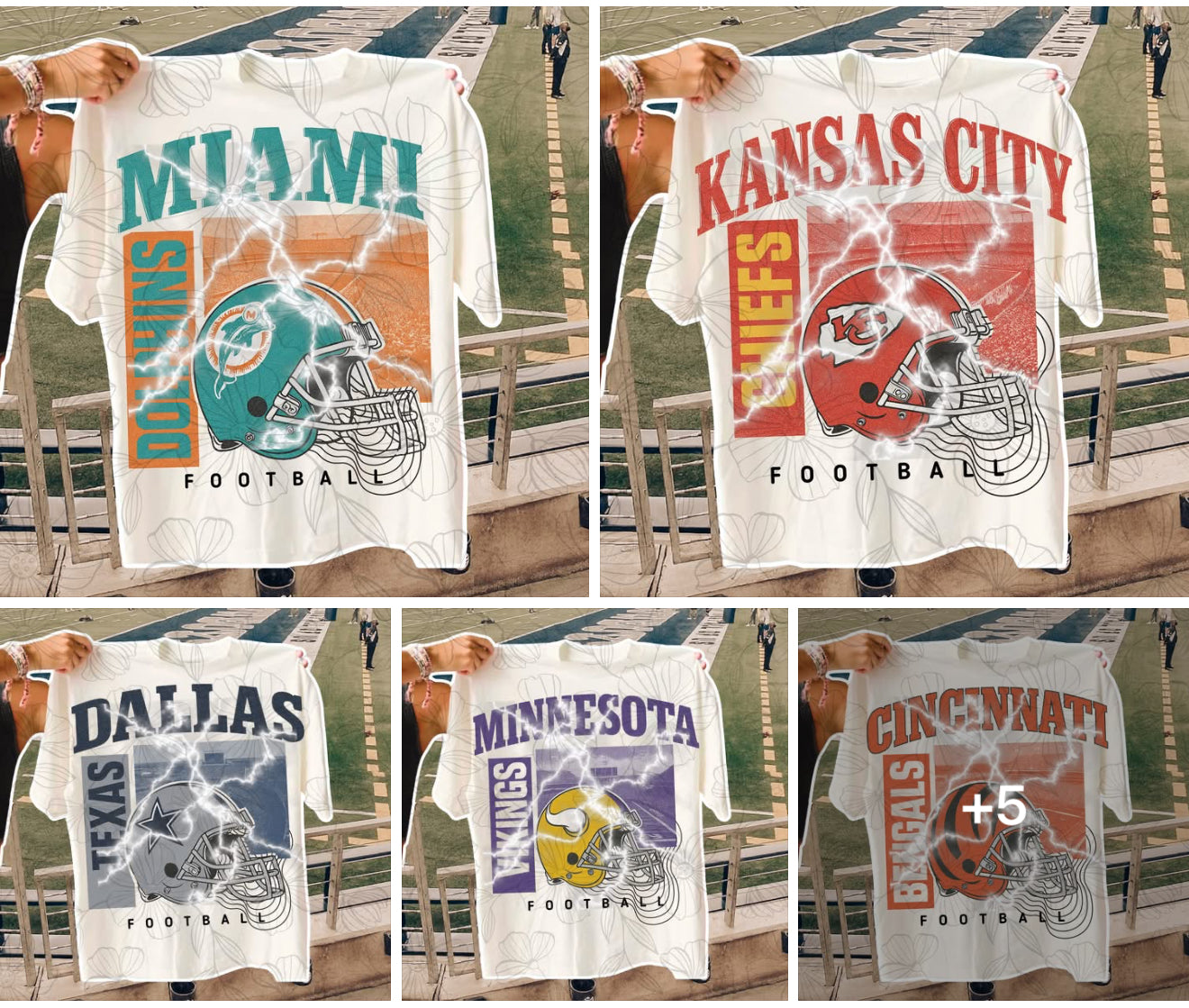 Football Teams Lightning Tees