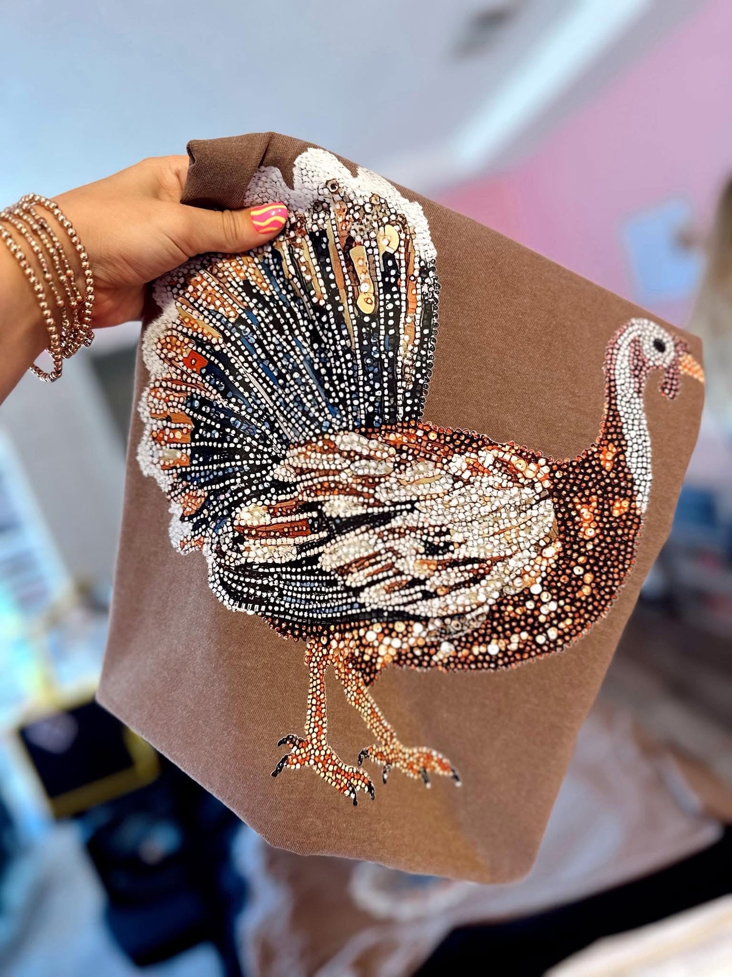 Faux Rhinestone Turkey Tee