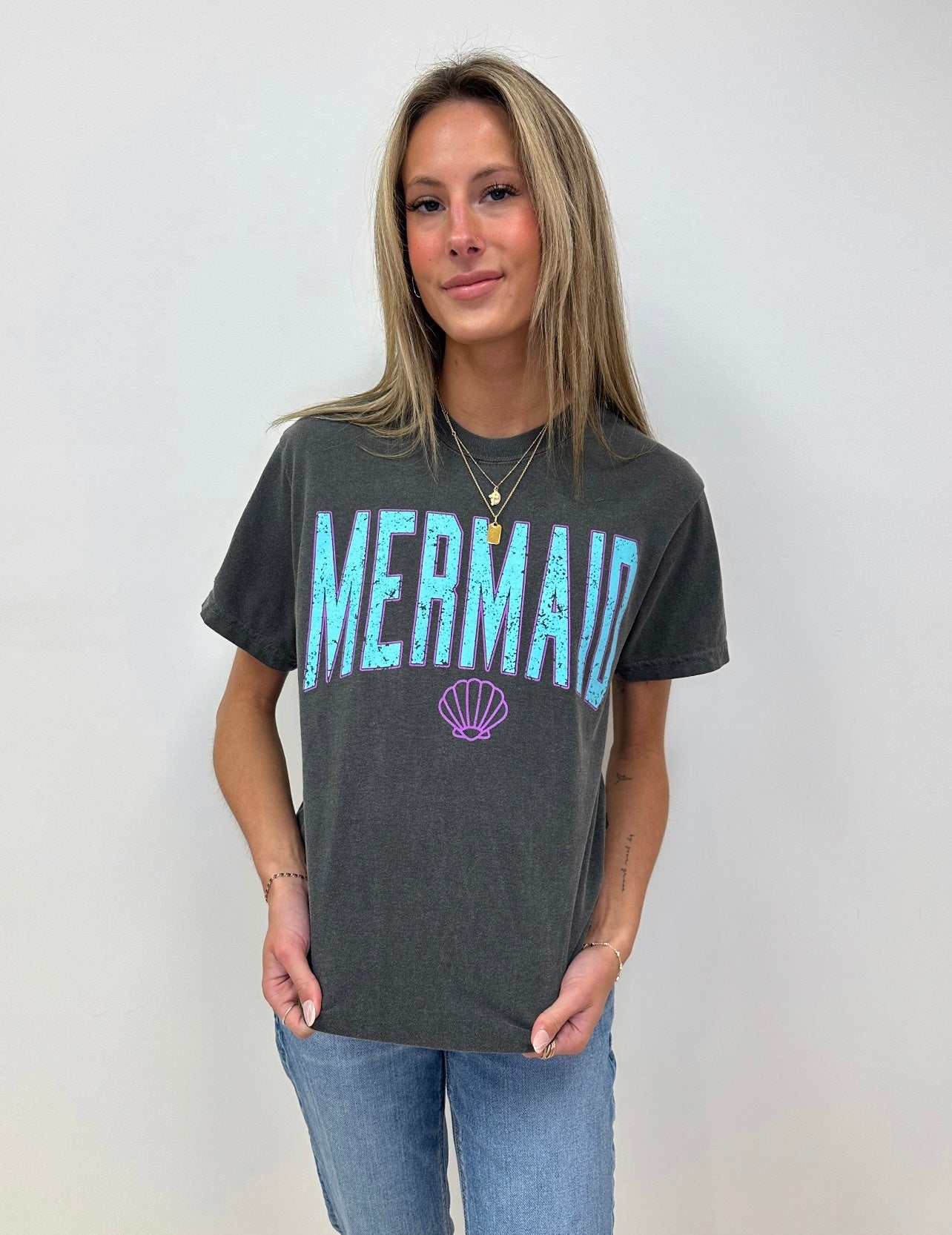 Mermaid Tee Charcoal