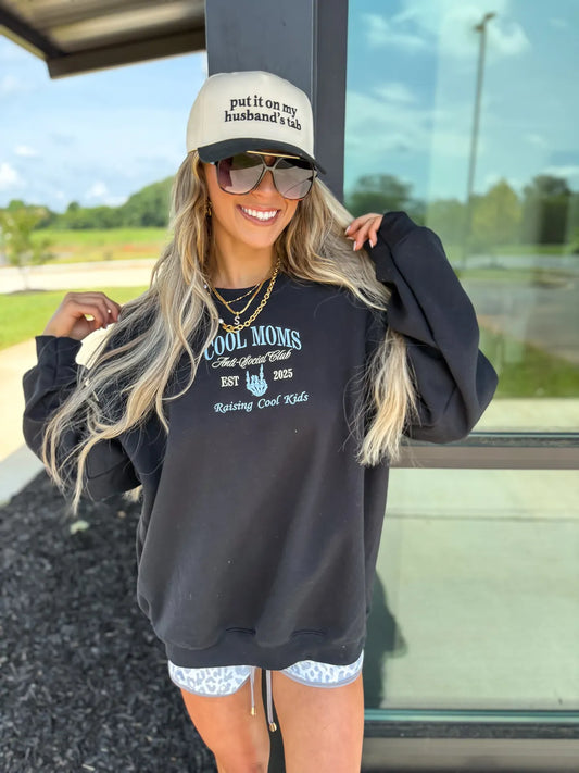 Cool Moms Raising Cool Kids Embroidered Sweatshirt