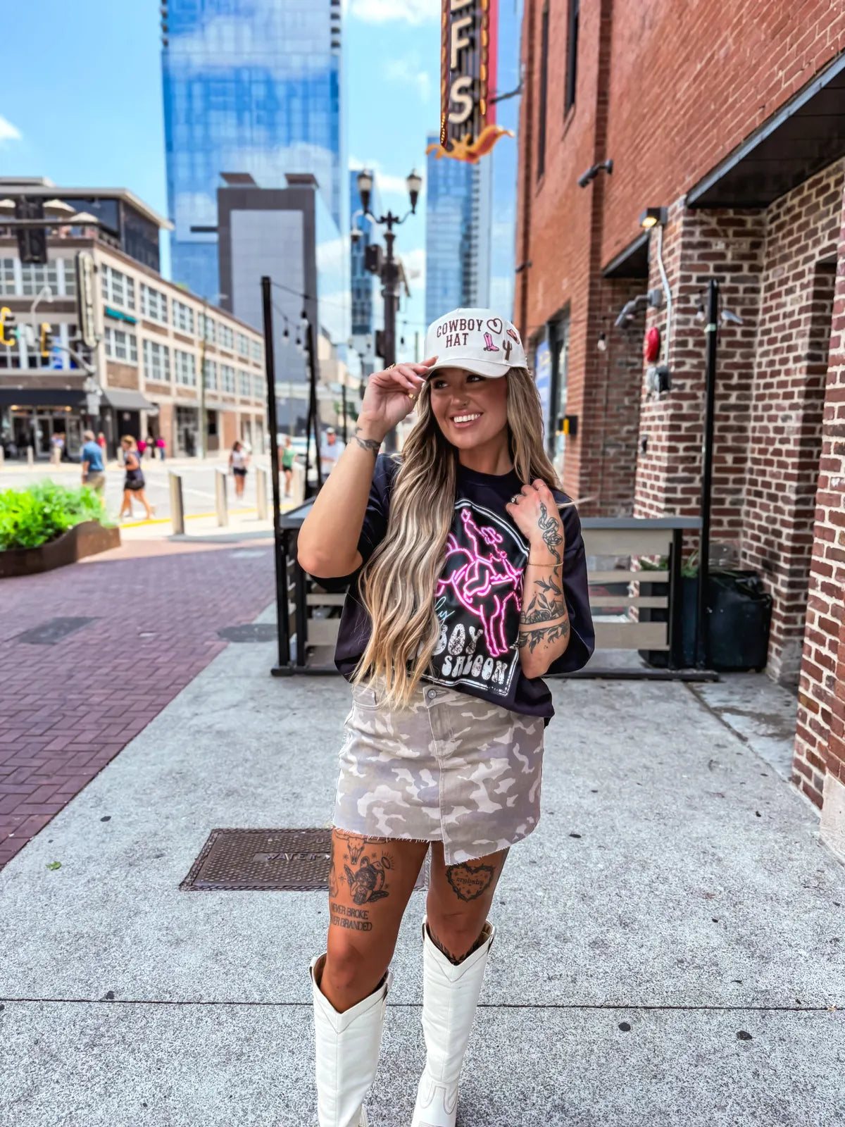 Rowdy Neon Cowboy Saloon Tee