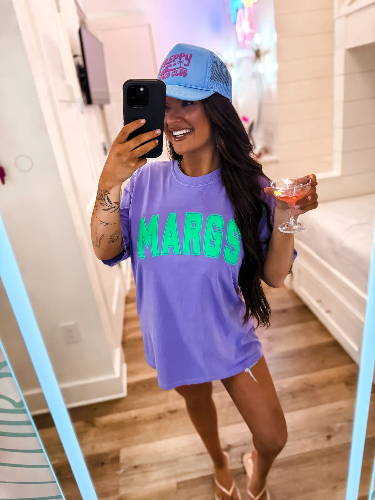 Margs Electric Purple Varsity Tee