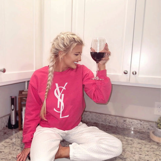 Hot Pink Monogram Sweatshirt