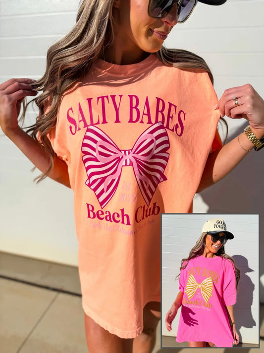Salty Babes Beach Club Neon Tees