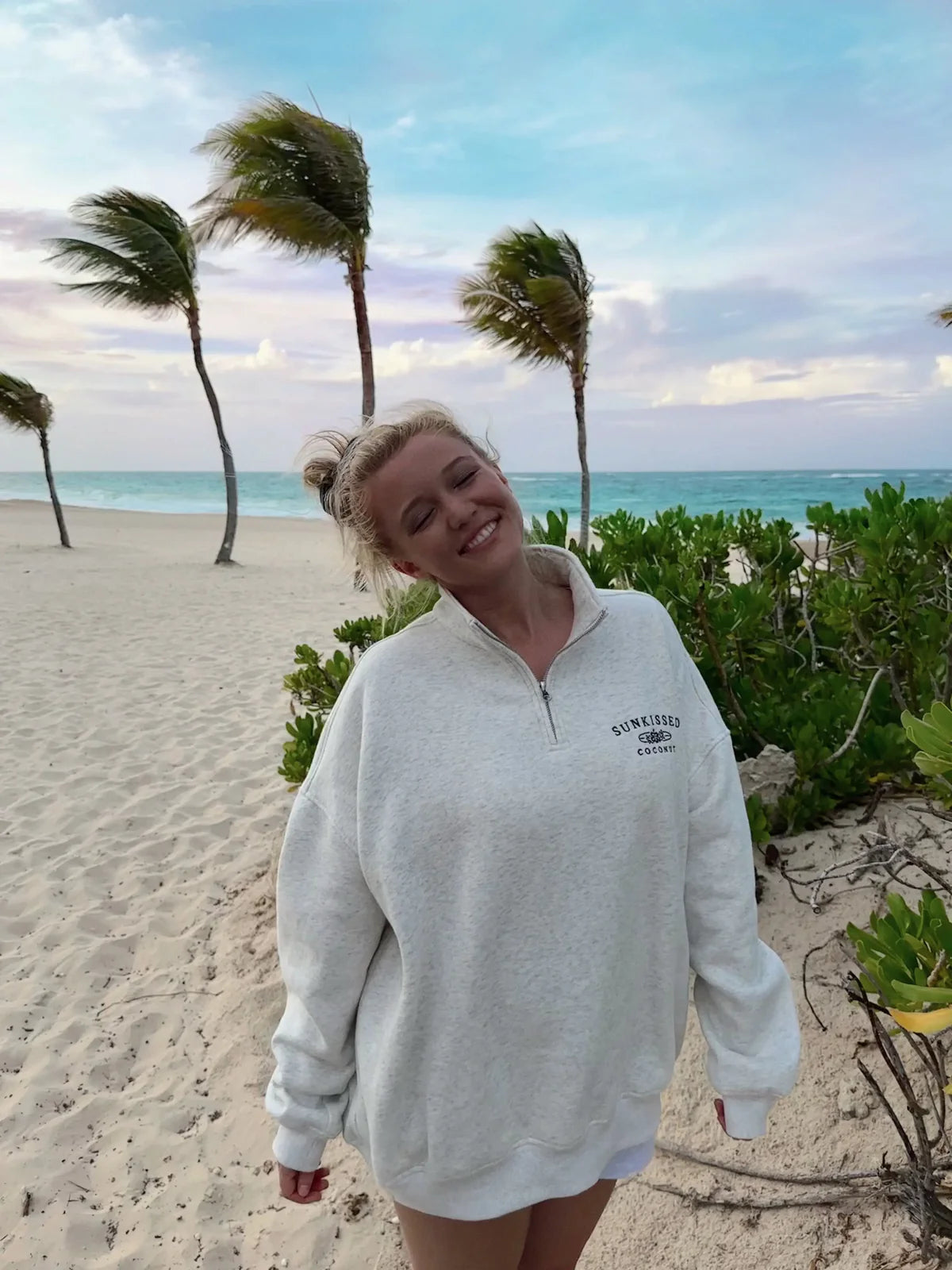 Sunkissed Coconut Surfboard Quarter Zip