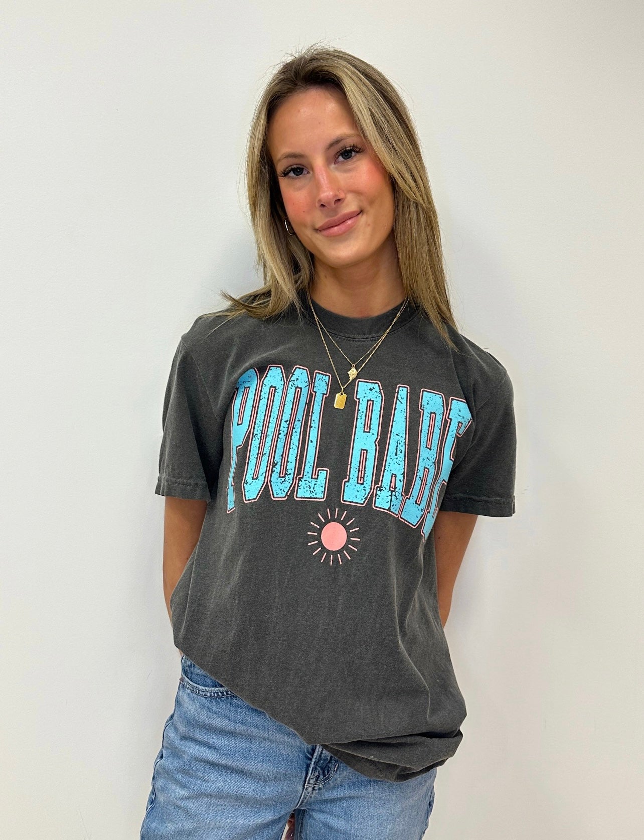 POOL BABE TEE (Charcoal)