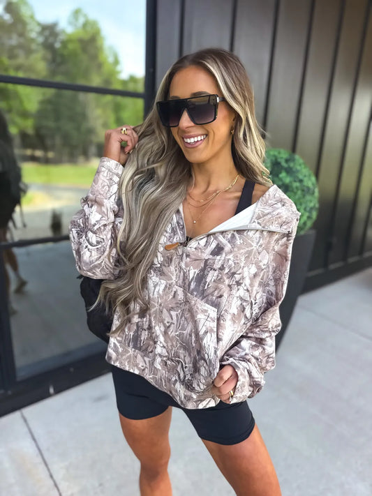 Preorder Dark Camo Summer Quarter Zip Pullover