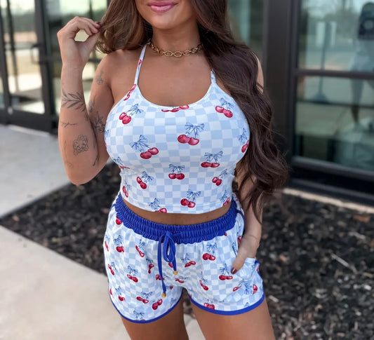 PREORDER Blue Checkered Cherry Brami