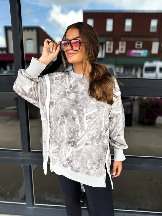 PREORDER Oversized Pullover in Light Camo