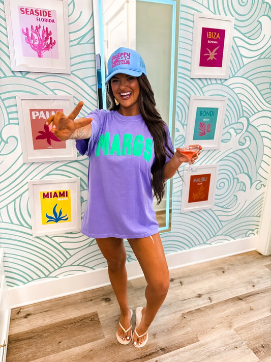 Margs Electric Purple Varsity Tee