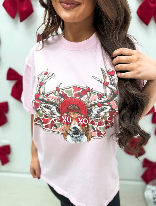 Deer XOXO Camo Tee