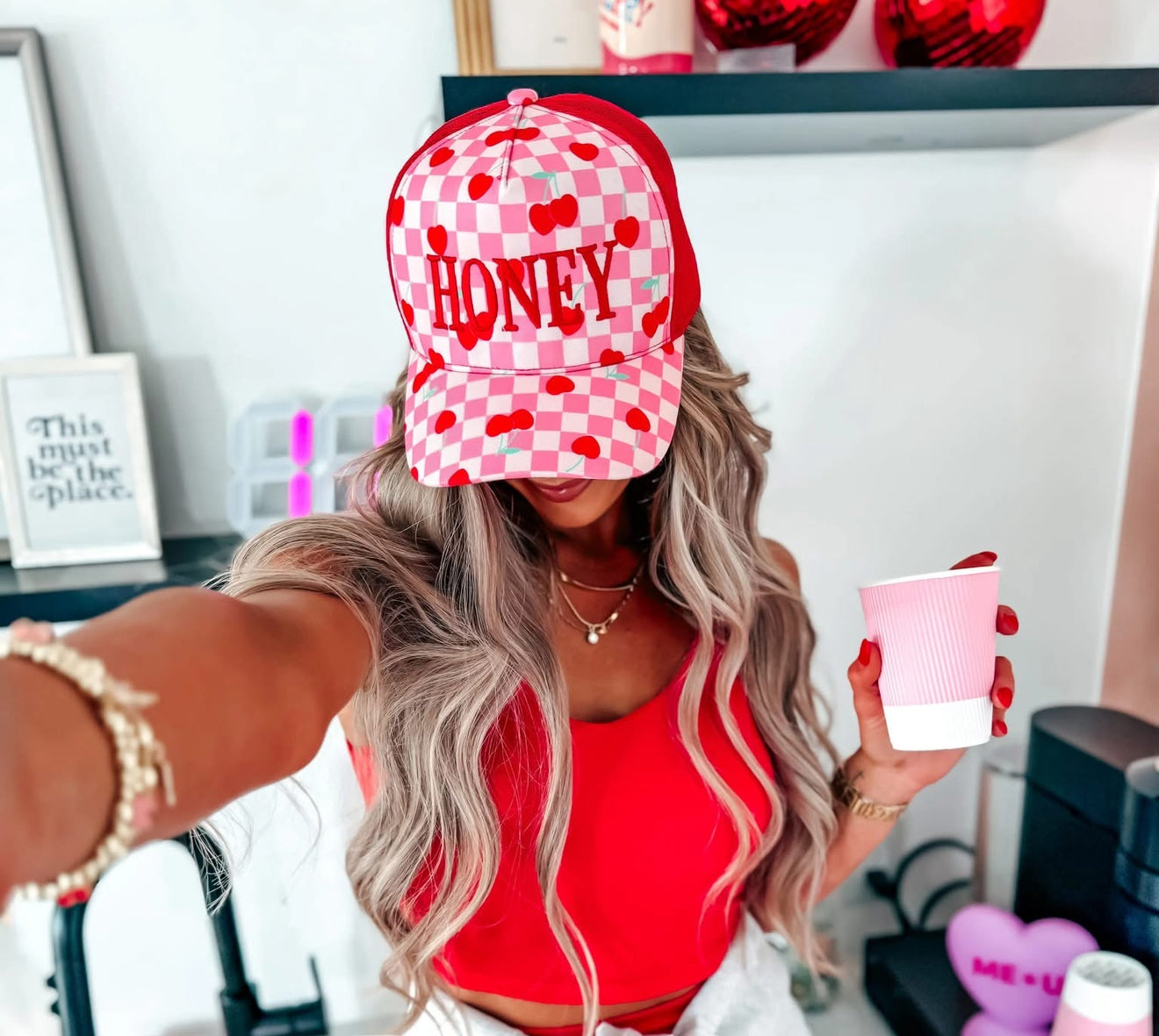 Honey Heart Cherries Hat