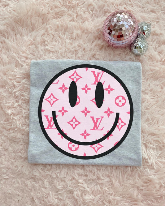 Boujee Pink Smiley Tee/Sweatshirt