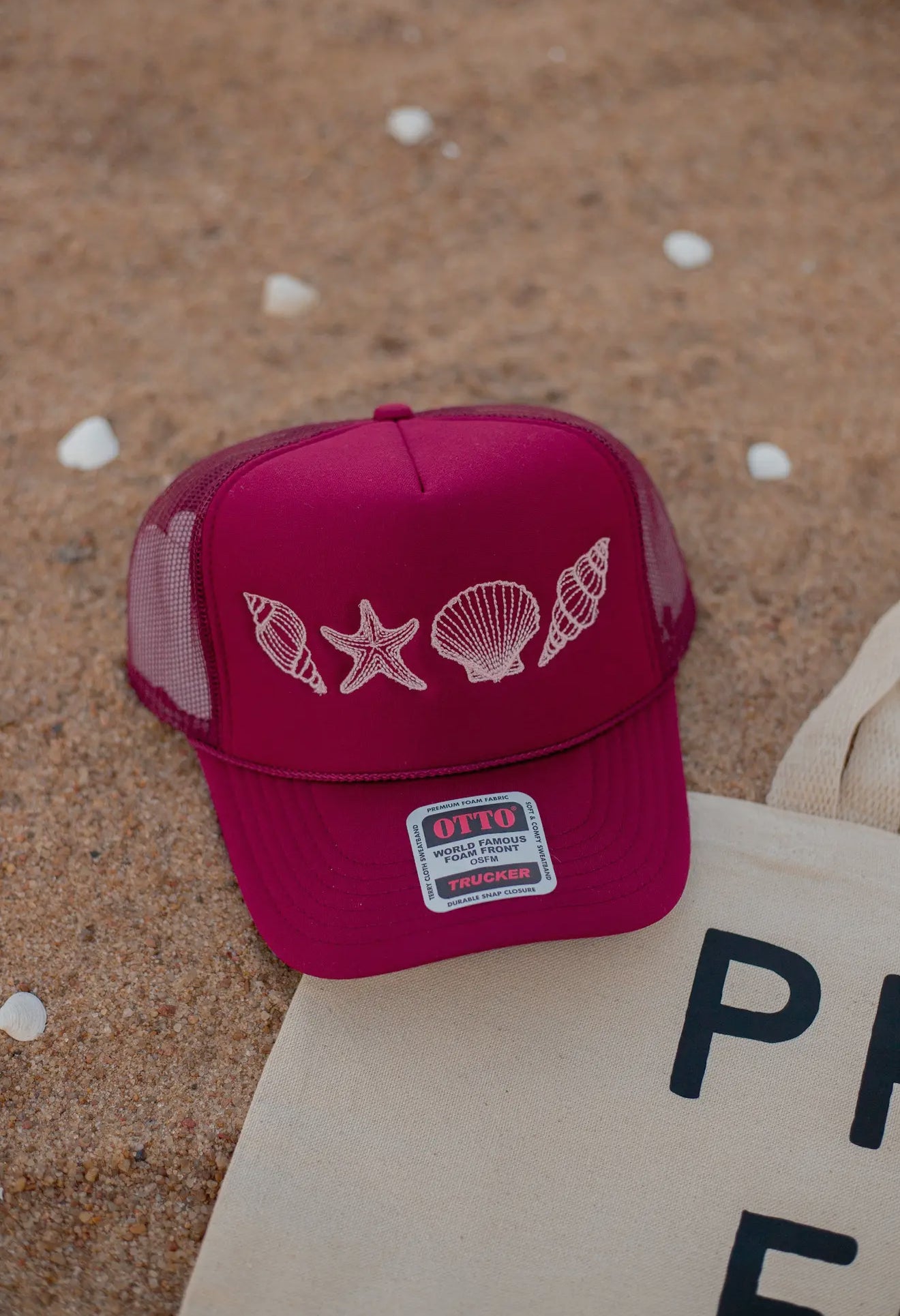 Embroidered Shell Hat