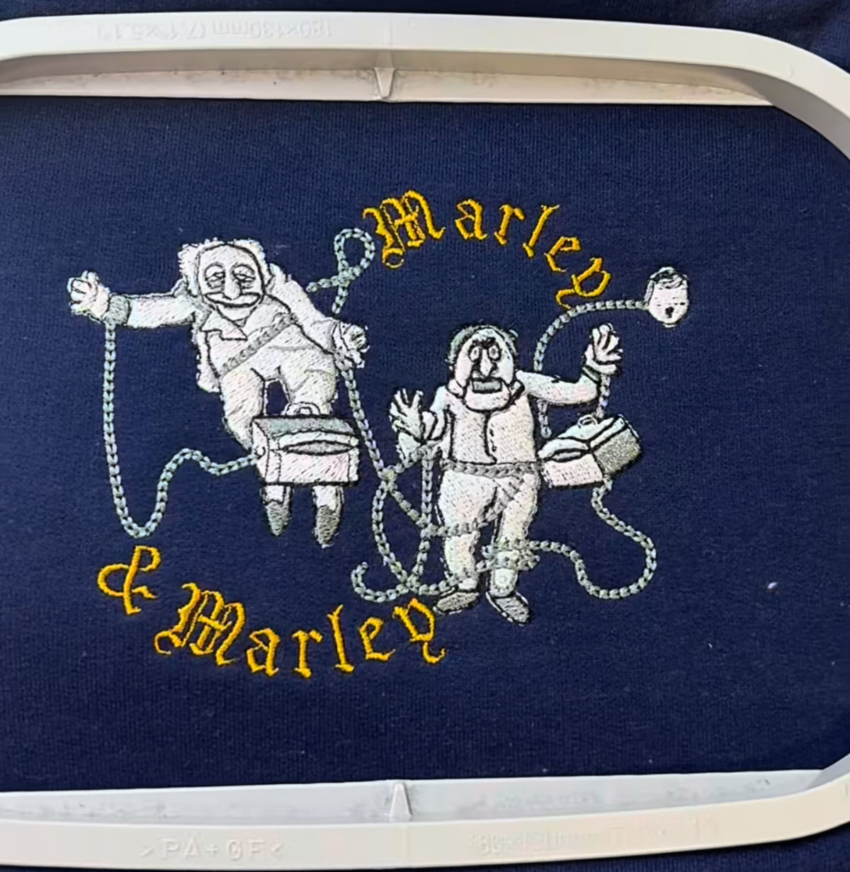 Marley & Marley Christmas Carol Embroidered Crewneck