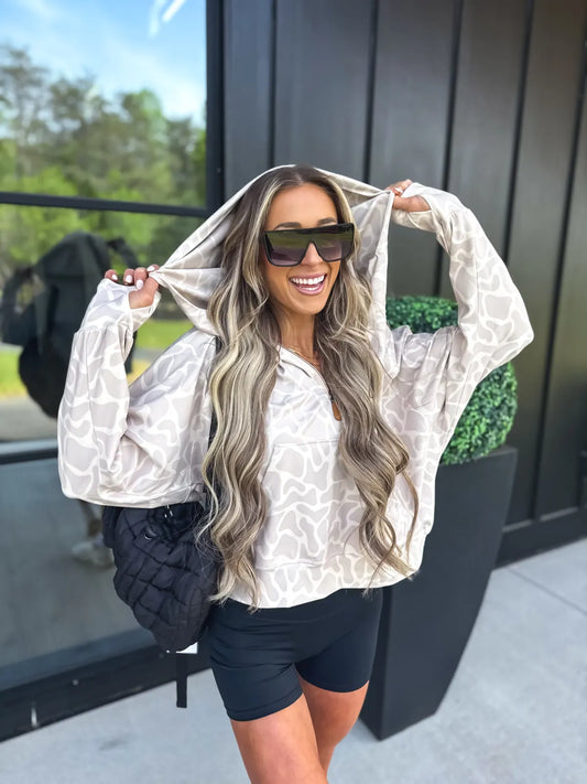 PREORDER Neutral Marsh Camo Quarter Zip Pullover