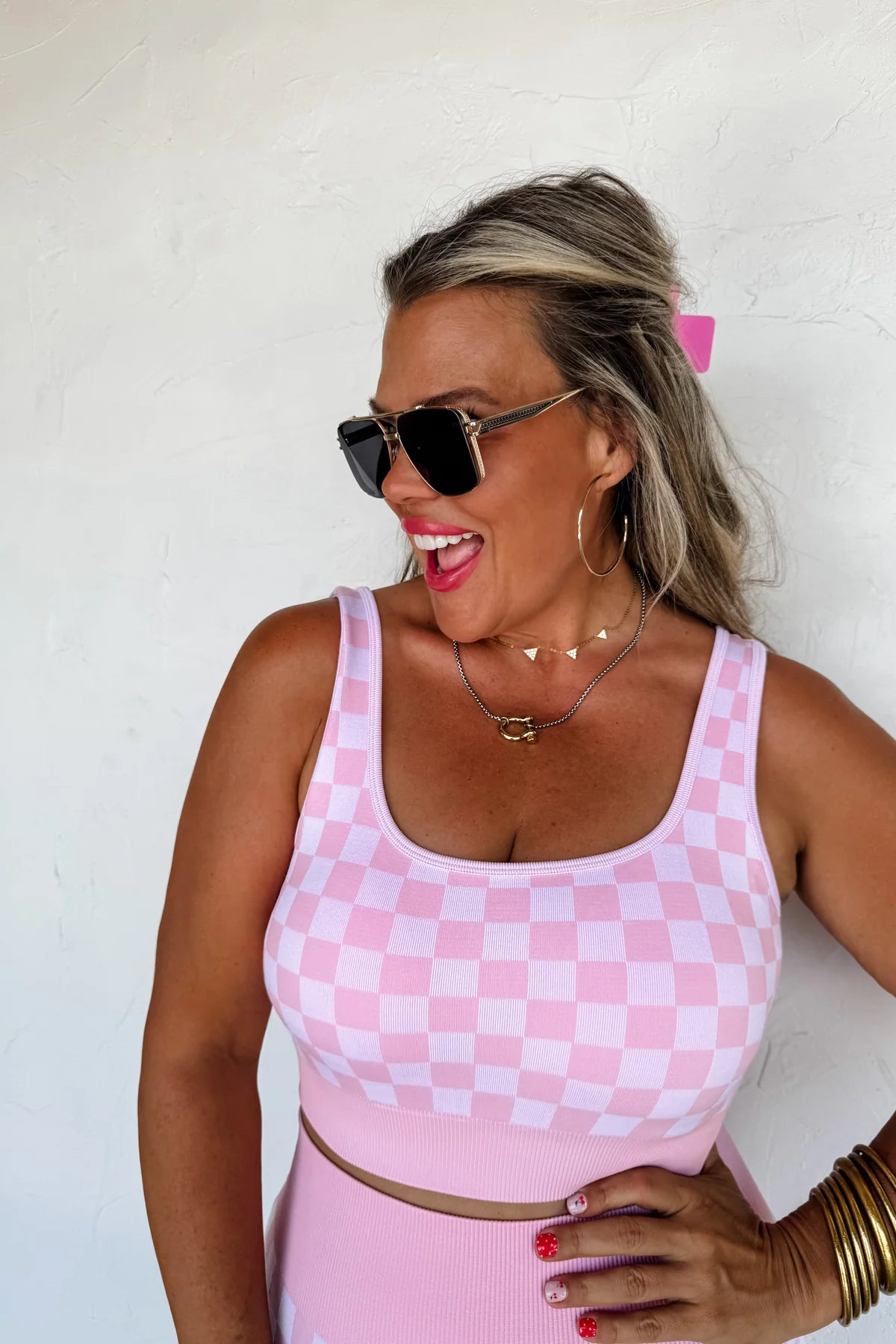 Preorder: Baby Pink Checkered Sets