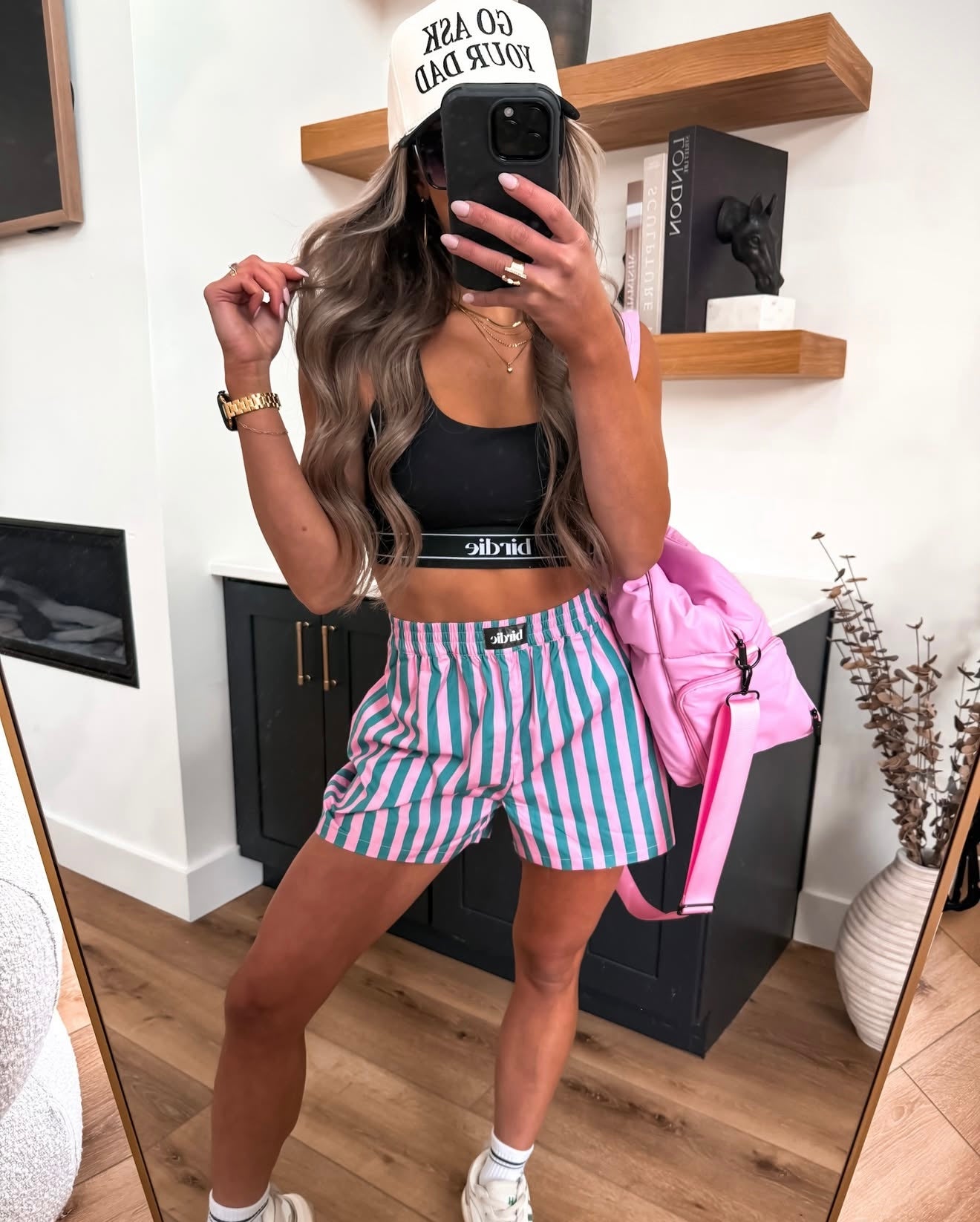 PREORDER Pink & Green Striped Boxer Shorts