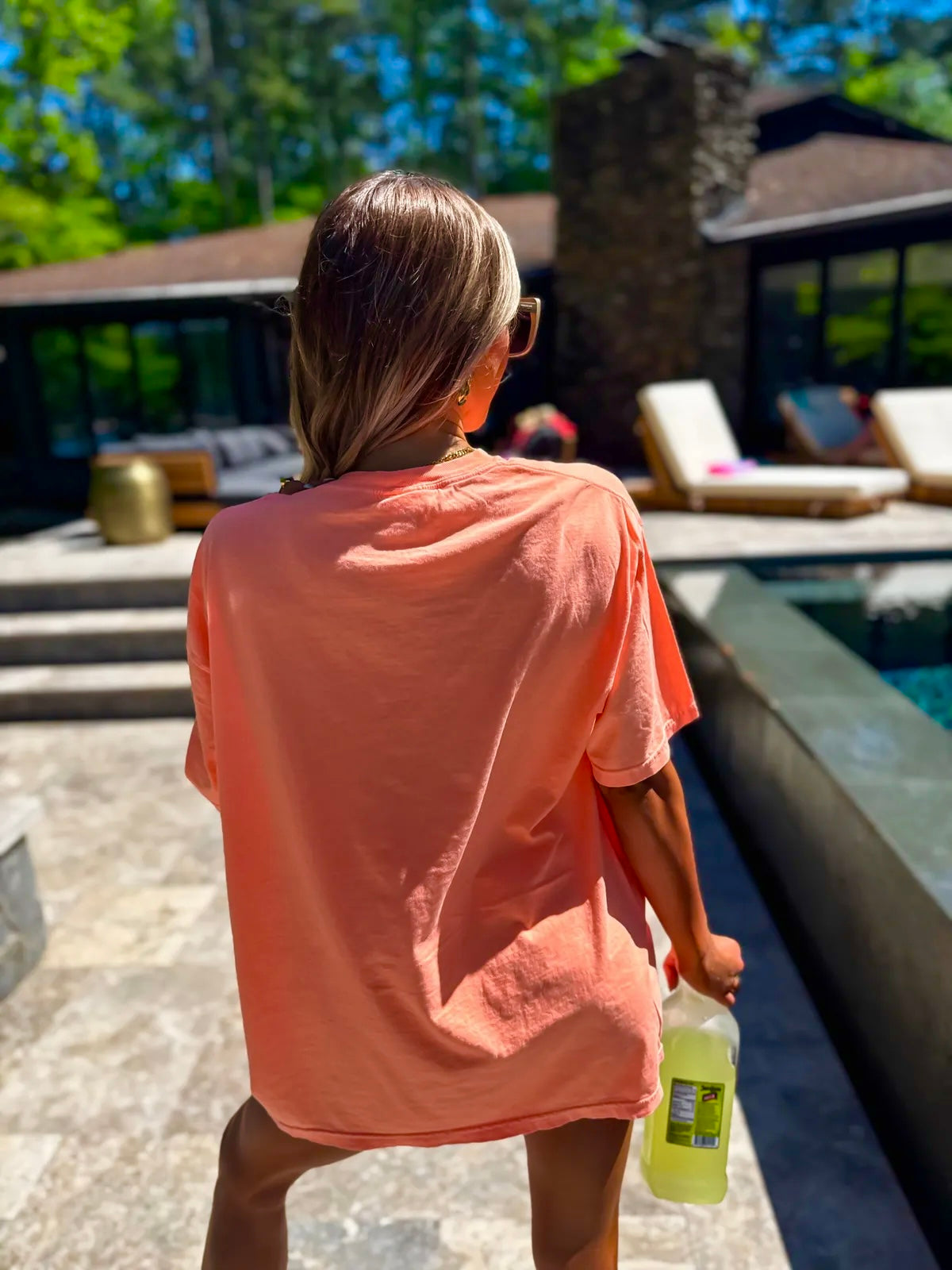 Save Water Drink Margs Neon Cantaloupe Tee