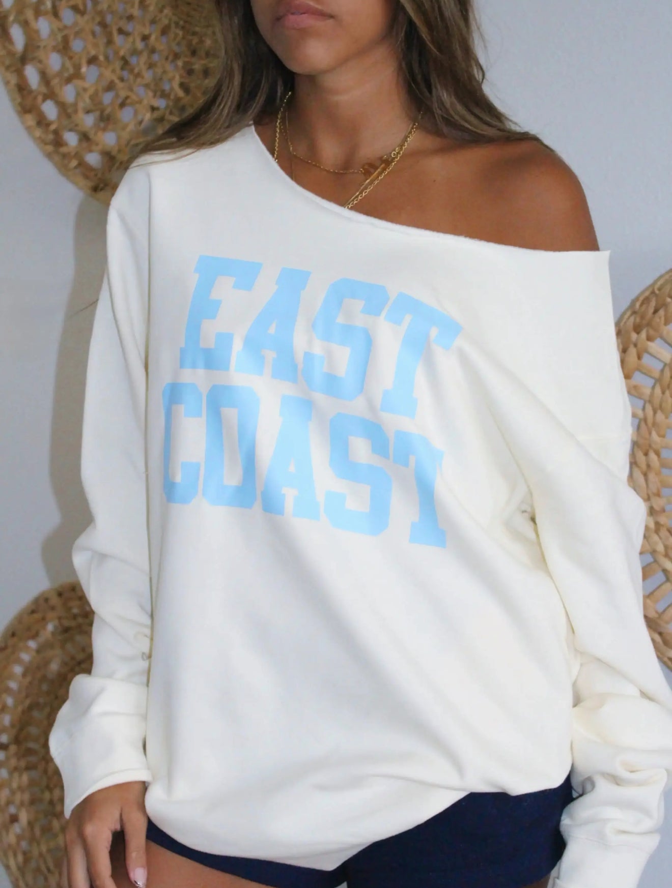 East Coast Off Shoulder Sweatshirt