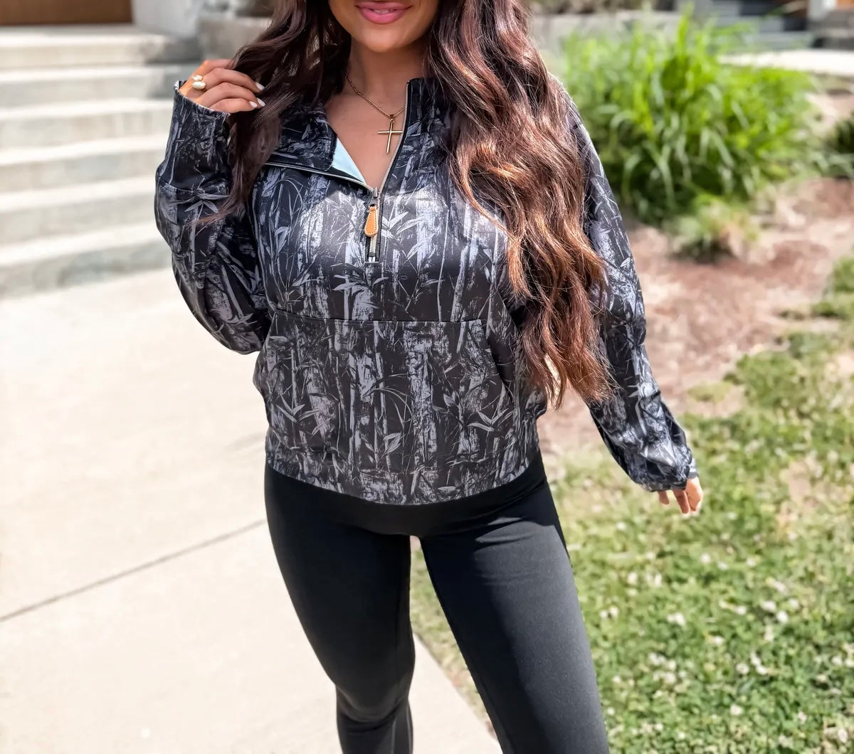 Blackout Dark Camo Summer Quarter Zip