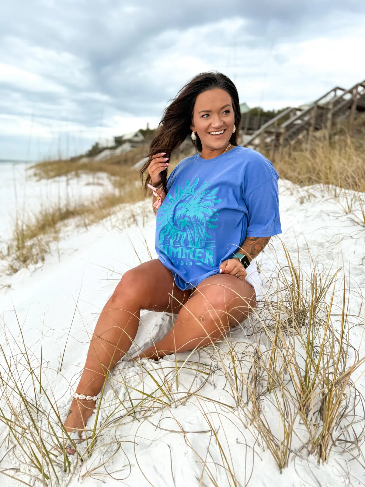 Summer Vibes Ocean Blue Tee