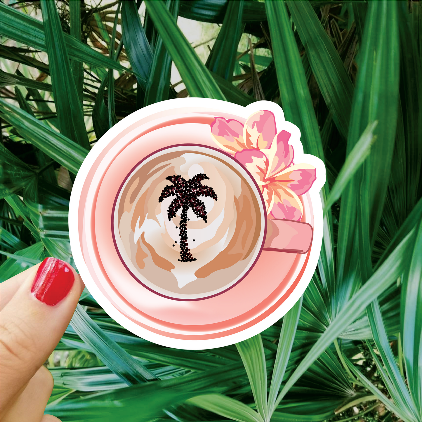 Palm Tree Latte Sticker