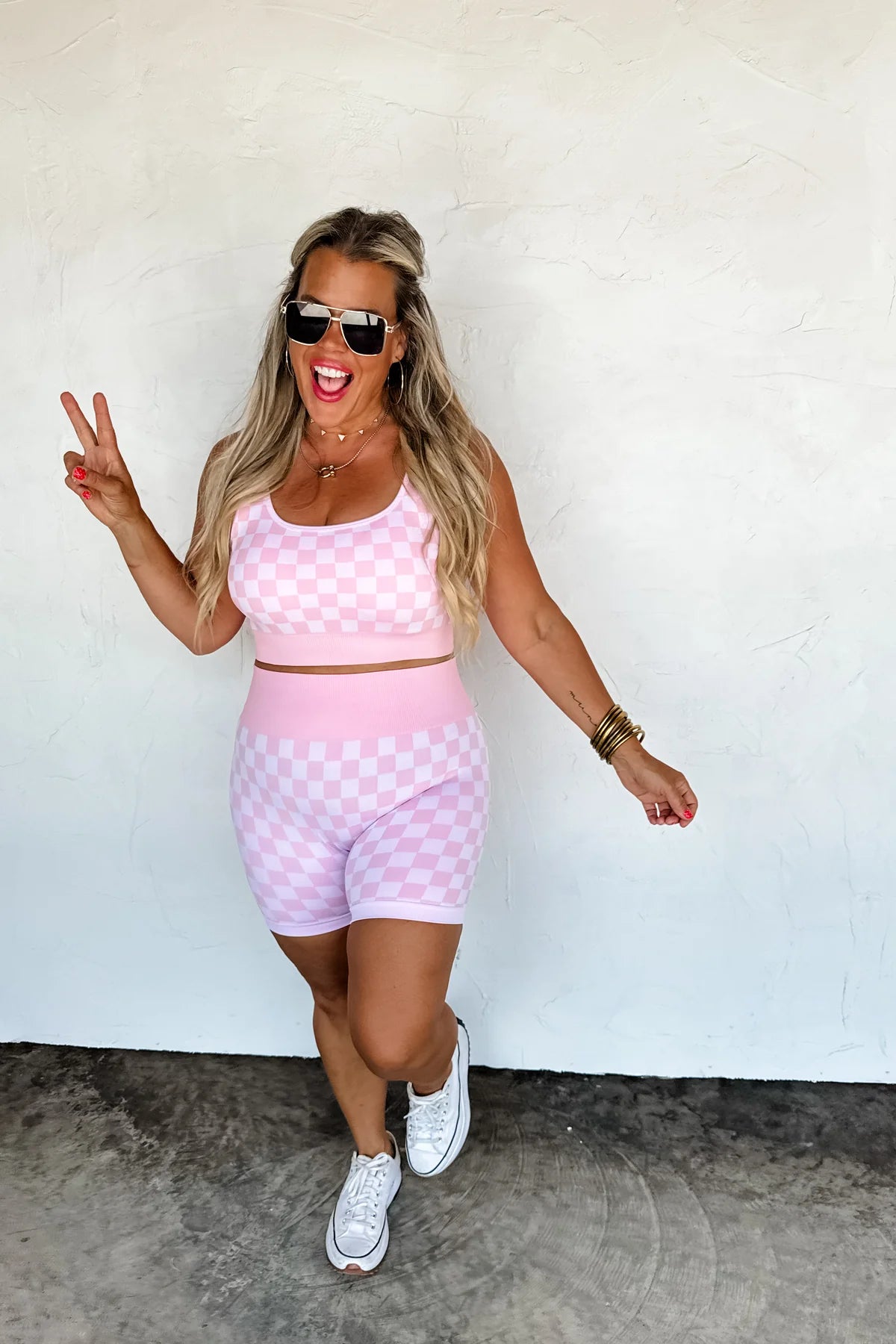 Preorder: Baby Pink Checkered Sets