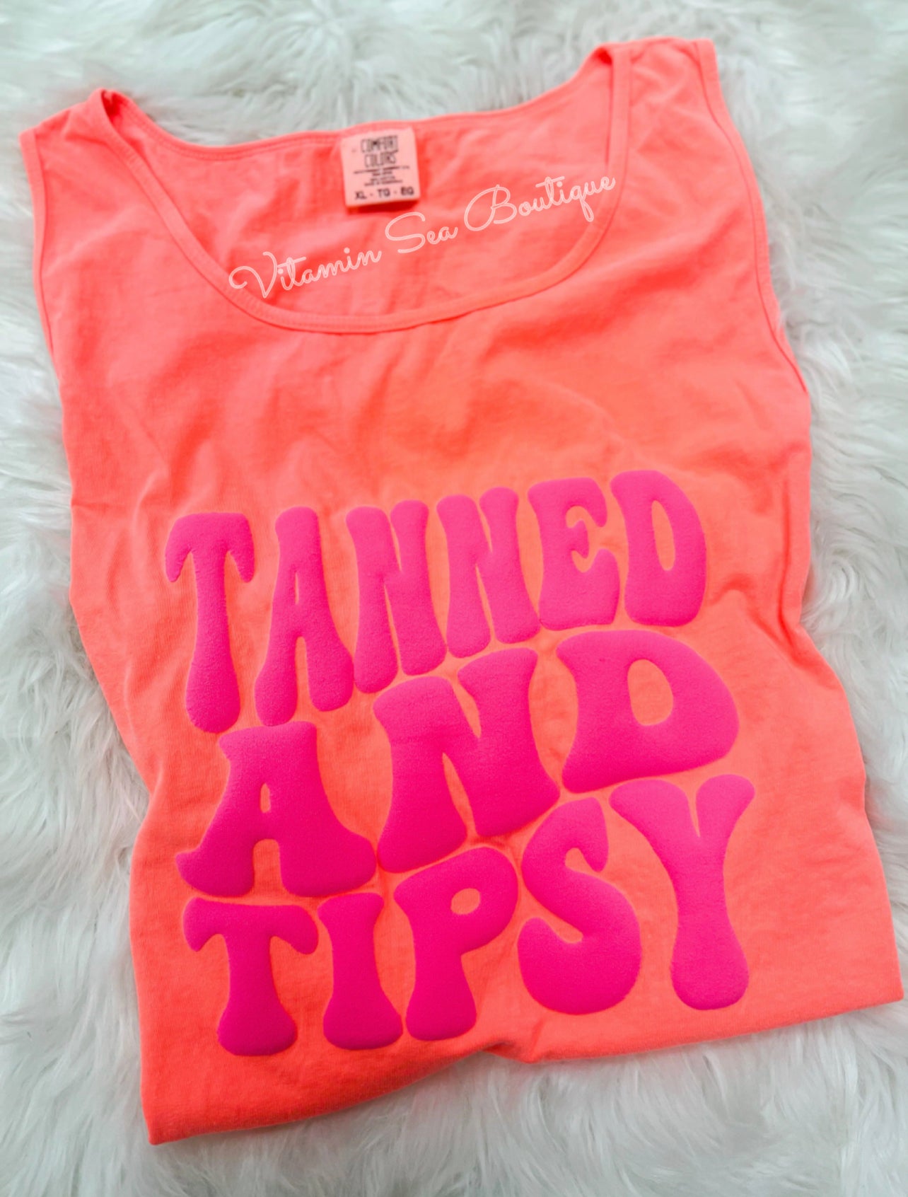 Tanned & Tipsy Tank Top/Swim Coverup