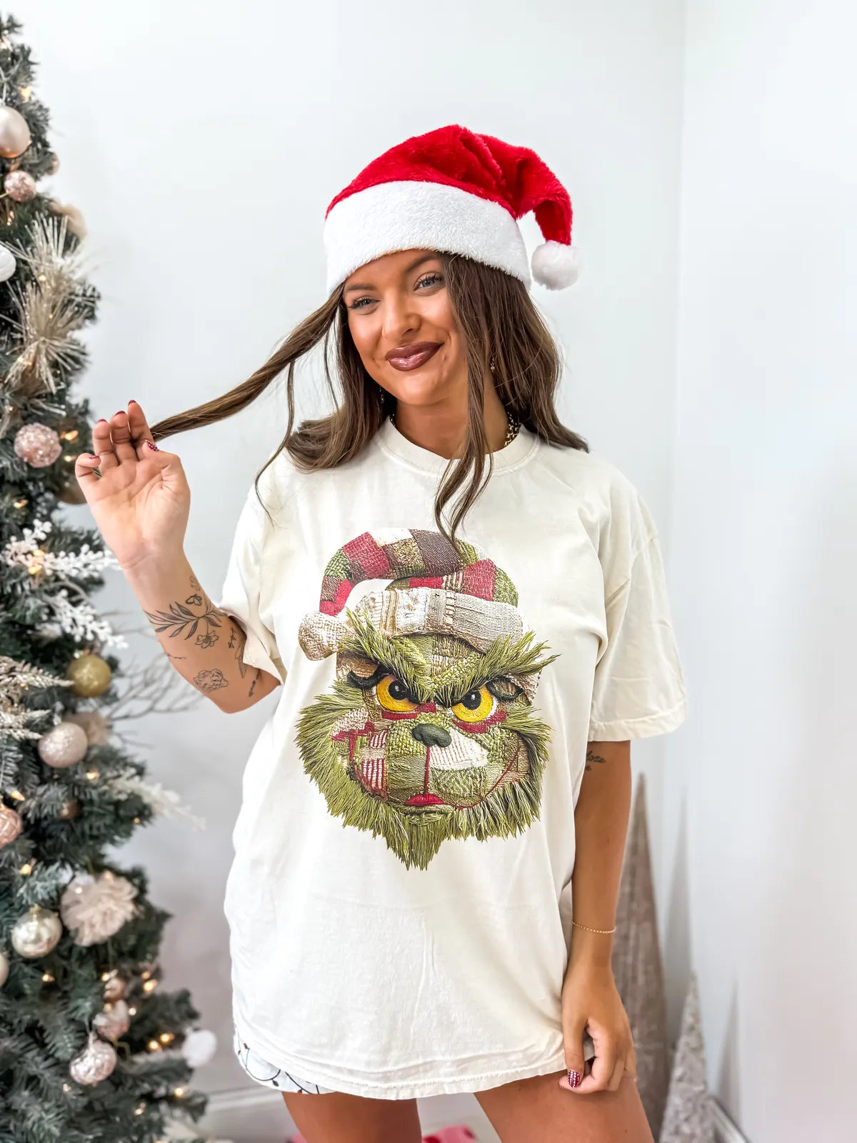 Grinch Faux Patchwork Tee