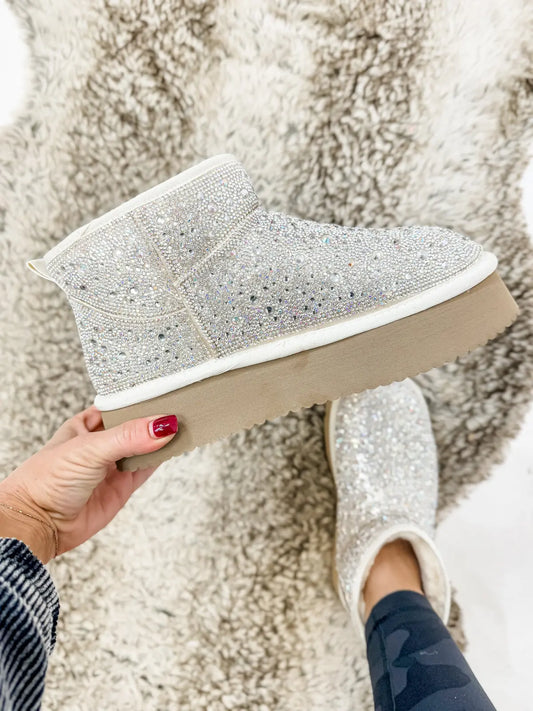 Rhinestone Short Boots