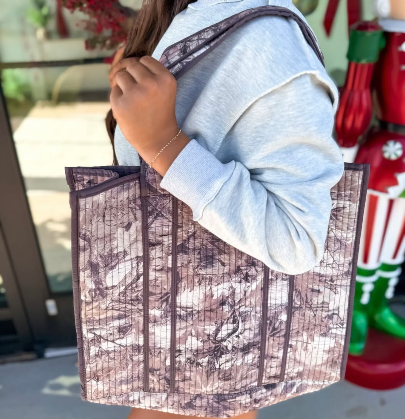 PREORDER Dark Camo Quilted Tote