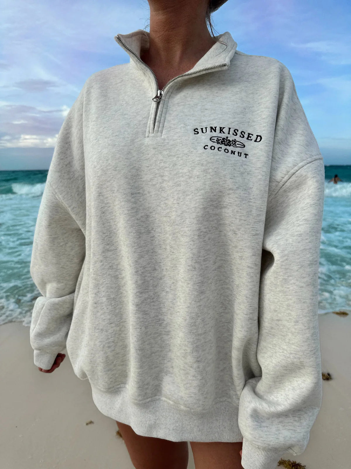 Sunkissed Coconut Surfboard Quarter Zip