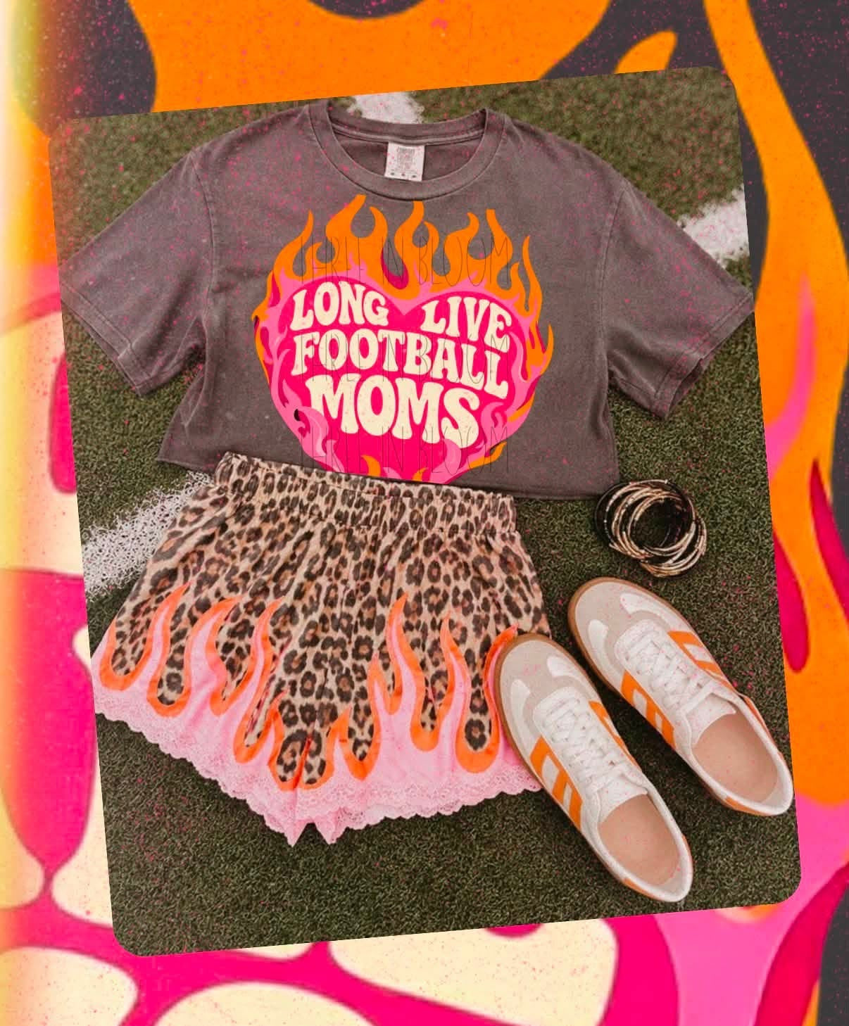 Leopard Flame Silky Lace Shorts