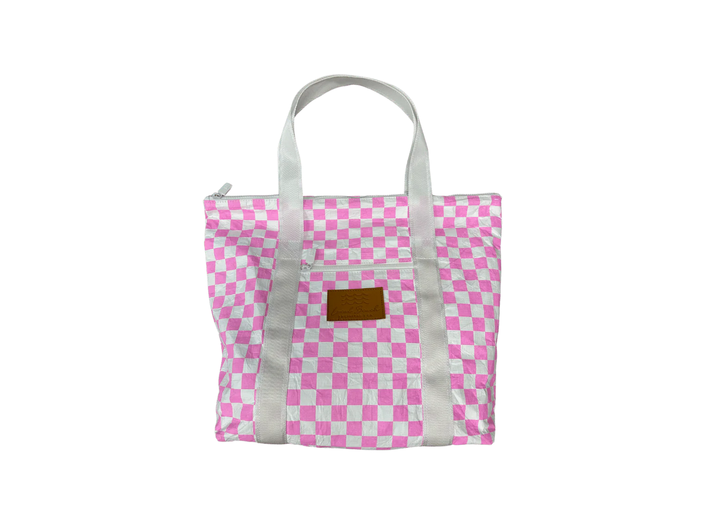 Hot Pink Checkered Splash Proof Tote