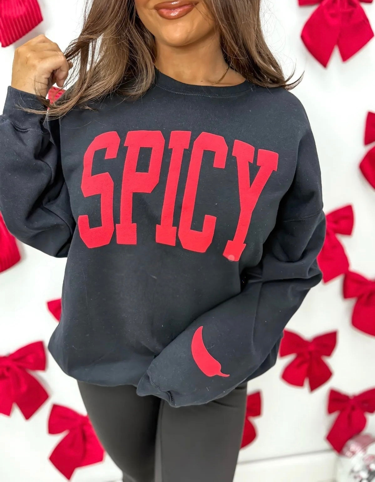 Spicy Black Puff Sweatshirt