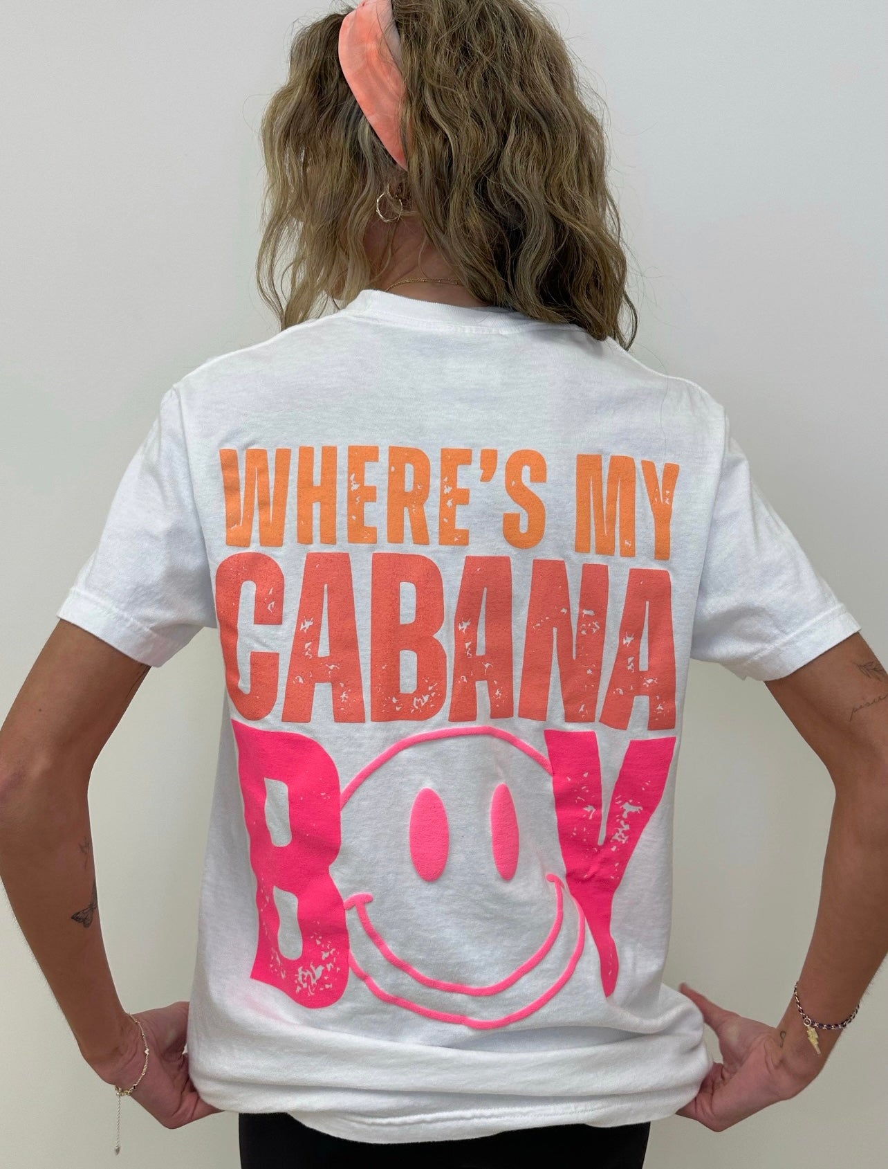 WHERE’S MY CABANA BOY SMILEY TEE (White):