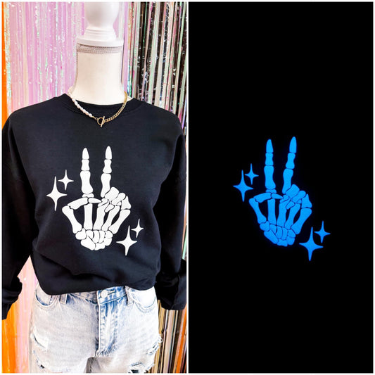 Glow in the Dark Puff Skelly Sweatshirt