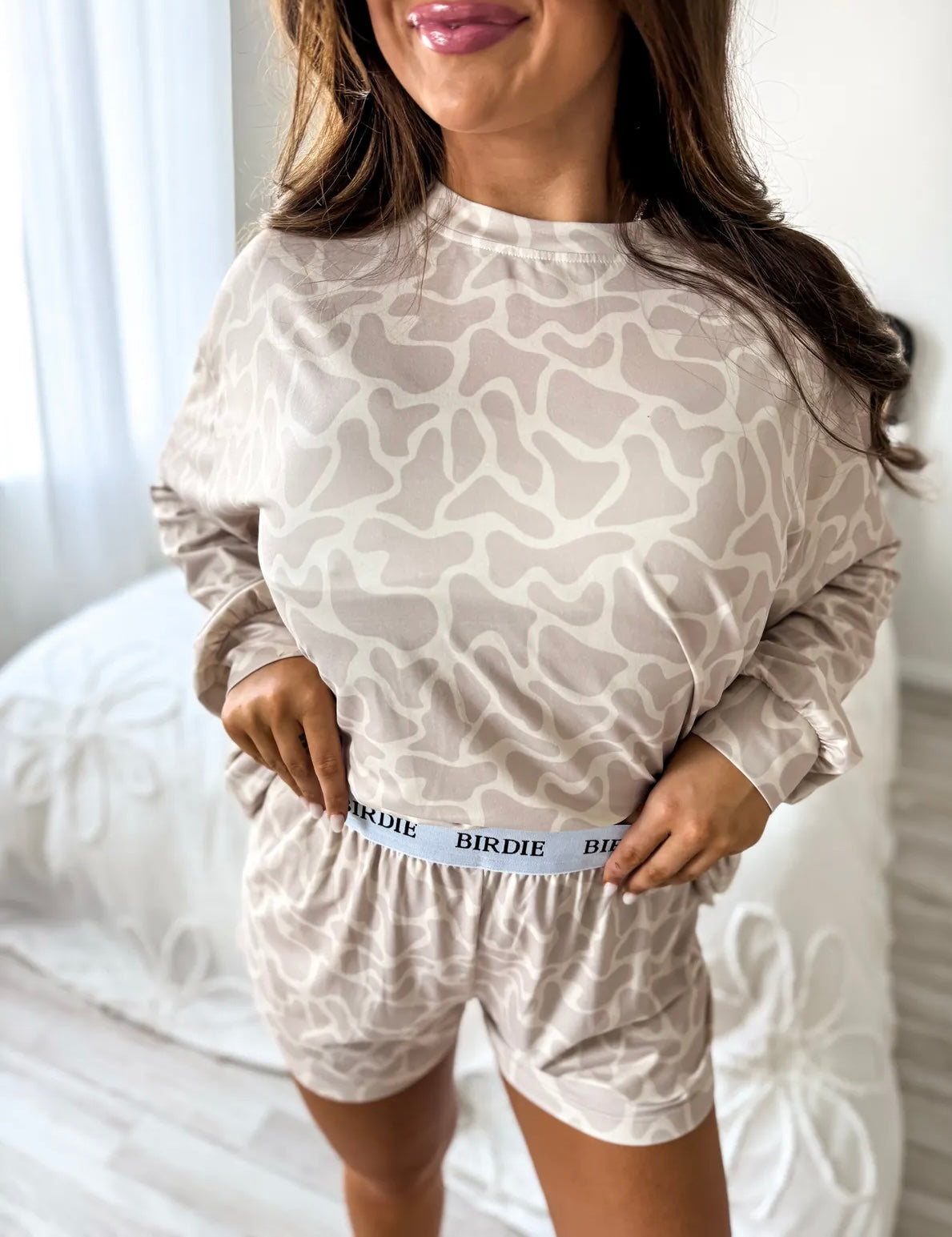 PREORDER Two Piece Neutral Marsh Camo Set (Long Sleeve & Shorts)