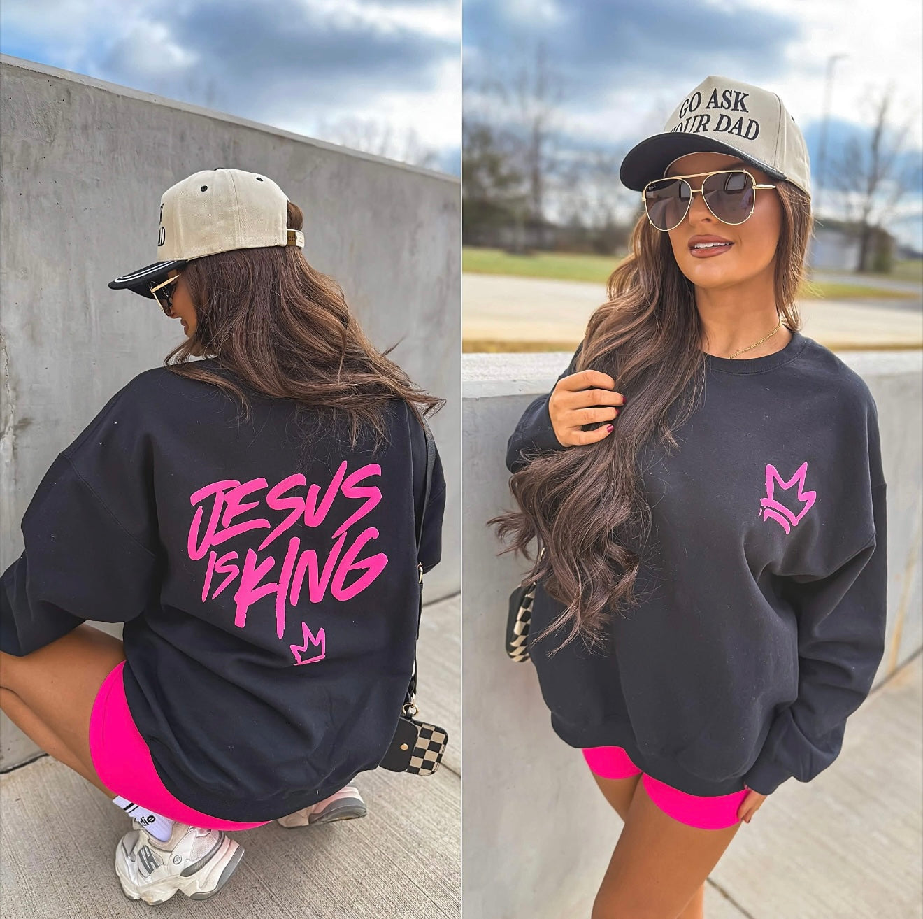 Jesus is King Neon Puff Sweatshirt