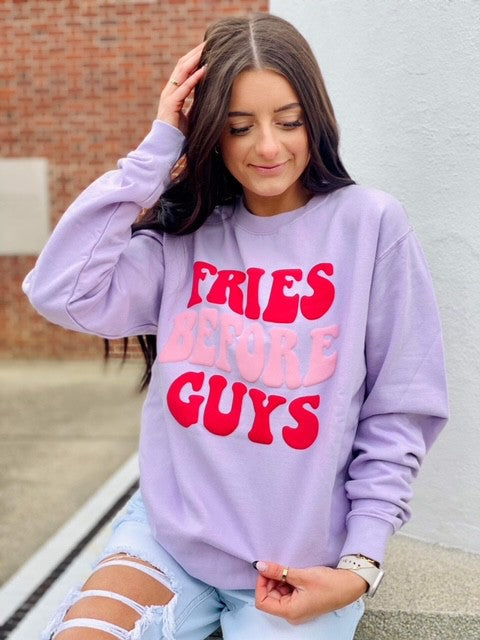 Fries Before Guys Wave Puff Sweatshirt