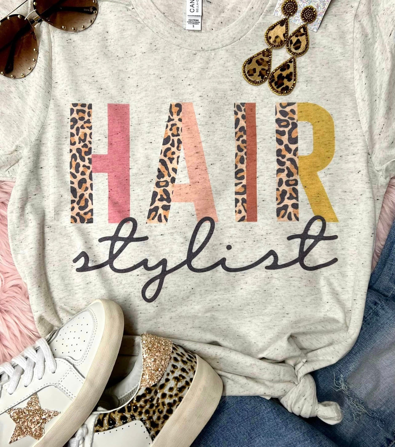 Hair Stylist Leopard Tee