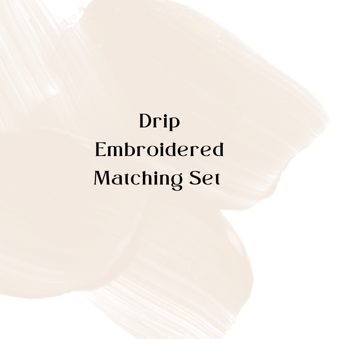 Drip Embroidered Matching Sweat Sets