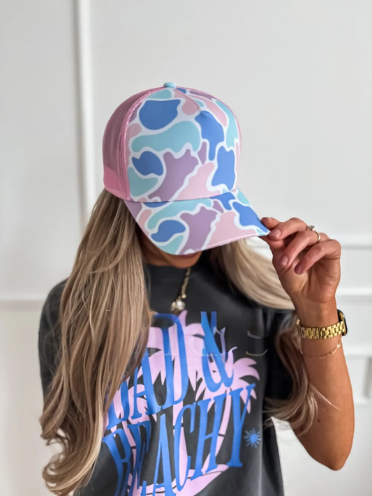 Pastel Duck Camo Trucker Hat