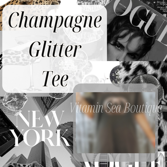 Champagne Faux Glitter Tee