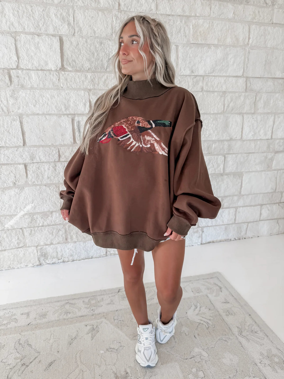 Mallard Espresso Embroidered Mockneck